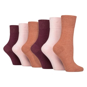 6 Pack Ladies Non Elastic Cotton Diabetic Socks with Seamless Toe