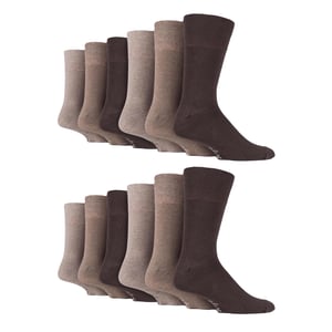 12 Pairs Mens Gentle Grip Loose Top Socks | Extra Wide Non Elastic Socks