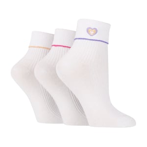 3 Pack Ladies Fashion Turnover Top Rib Lounge Socks