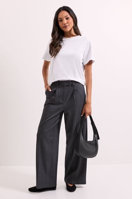 Pinstripe Wide Leg Trouser