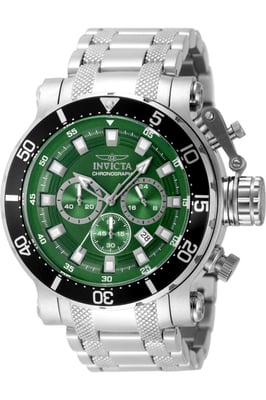 Invicta Coalition Forces 49092 Heren Horloge - Quartz Uurwerk - Roestvrij Staal met groene Wijzerplaat - 52mm