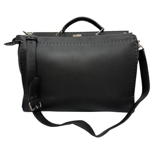 Fendi Selleria Peekaboo XL Handtas in Zwart Leer