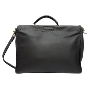 Fendi Selleria Peekaboo XL Handtas in Zwart Leer