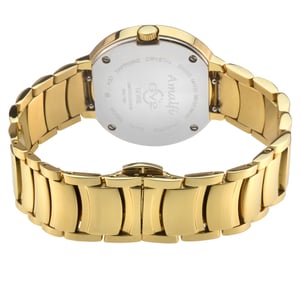Amalfi Women's Swiss Quartz Diamond White MOP Dial Gold Stainless Steel Watch