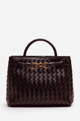 Wheres That From Womens 'Luna' Woven Leather Tote bag with Gold Detail