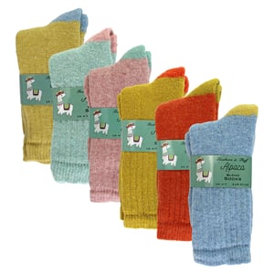 6 Pairs Ladies Alpaca Lounge Socks For Bed