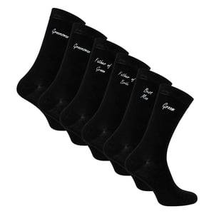 6 Pairs Mens Wedding Socks in Black and Navy with a Giftbox
