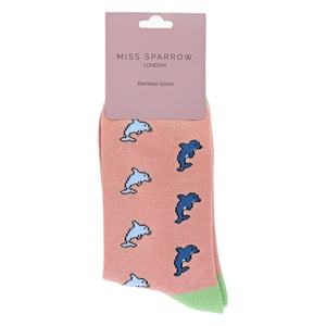 Ladies Dolphins Novelty Patterned Bamboo Socks