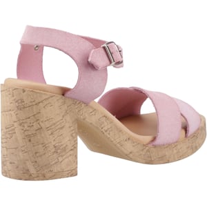 Hush Puppies Georgia Kurk Lederen Dames Blush Sandalen