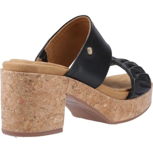 Hush Puppies Poppy Leren Dames Zwarte Sandalen