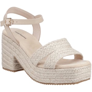 Hush Puppies Jamelia Espadrille Hak Textiel Dames Nude Sandalen