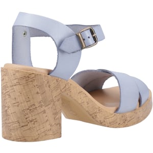 Hush Puppies Georgia Kurk Leer Dames Blauwe Sandalen