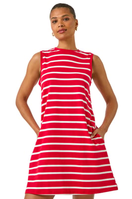 Stripe Jersey A-Line Dress