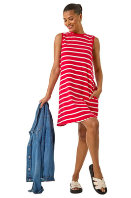 Stripe Jersey A-Line Dress