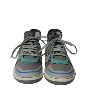 Lanvin Mid Top Neoprene Diving Sneaker in Grey Nubuck Calfskin Leather