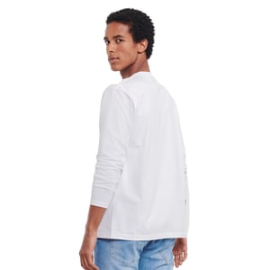 Russell Mens Plain Classic Long-Sleeved T-Shirt (White)