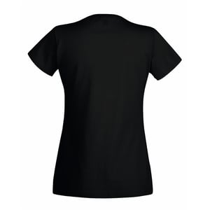 Fruit of the Loom Womens/Ladies Valueweight V Neck Lady Fit T-Shirt (Black)