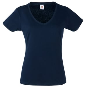 Fruit of the Loom Womens/Ladies Valueweight V Neck Lady Fit T-Shirt (Deep Navy)