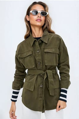 Khaki Safari Shirt Jacket