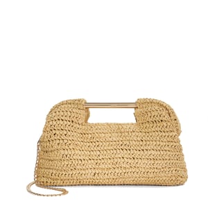 Dune Accessories Elsabeth - Raffia Bag With Gold Handles