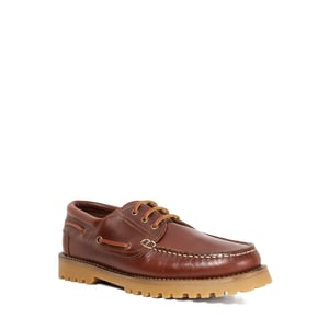 Dune Mens St Bart - Leather Lace Detail Boat Shoes