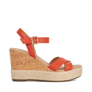 Dune Ladies Kindest - Cork And Woven Wedge Sandals