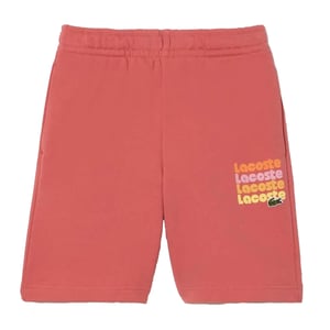 Lacoste Korte broek met fleeceprint voor kinderen (Rood)