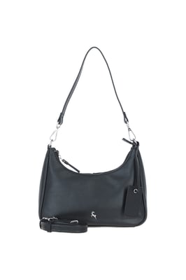 Real Leather Shoulder Bag with Detachable Crossbody Strap