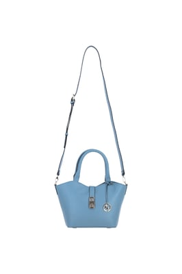 'Maristella' Real Leather Handbag with Detachable Crossbody Strap