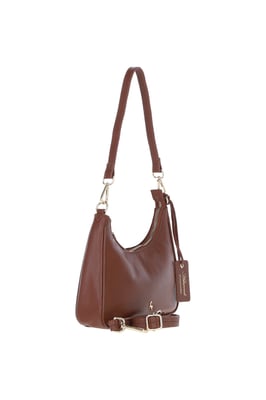 Real Leather Shoulder Bag with Detachable Crossbody Strap