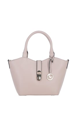 'Maristella' Real Leather Handbag with Detachable Crossbody Strap