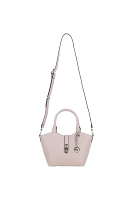 'Maristella' Real Leather Handbag with Detachable Crossbody Strap
