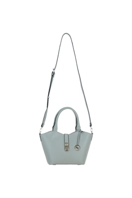 'Maristella' Real Leather Handbag with Detachable Crossbody Strap