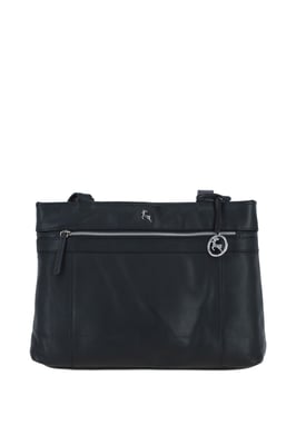 'Derry' Classic Real Leather Zipped Shoulder Bag