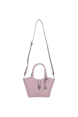 'Maristella' Real Leather Handbag with Detachable Crossbody Strap