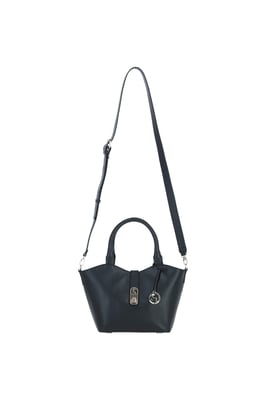 'Maristella' Real Leather Handbag with Detachable Crossbody Strap