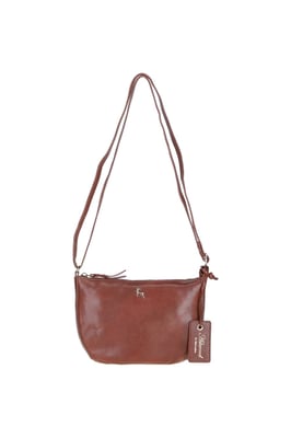 'Naomi' Real Leather Compact Crossbody Bag