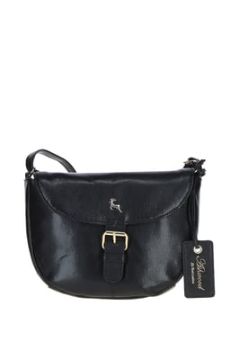 'Violet' Real Leather Flap-Over Crossbody Bag