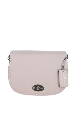 'Stellia' Real Leather Crossbody Bag with Twist Lock