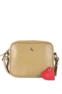 'Haute' Zip Top Real Leather Cross Body Bag