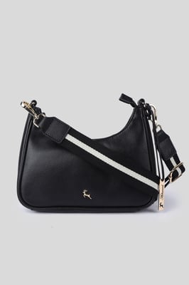 'Bella Toscana' Real Leather Crossbody Bag with Webbing Strap