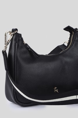 'Bella Toscana' Real Leather Crossbody Bag with Webbing Strap