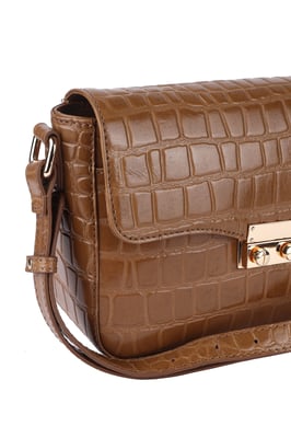 'Elegance' Croc Embossed Leather Cross Body Bag