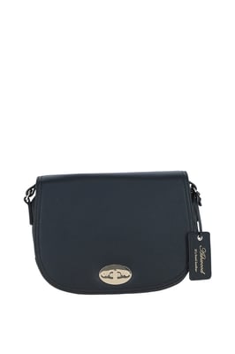 'Stellia' Real Leather Crossbody Bag with Twist Lock