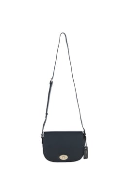 'Stellia' Real Leather Crossbody Bag with Twist Lock