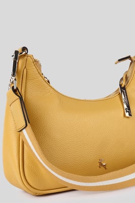 'Bella Toscana' Real Leather Crossbody Bag with Webbing Strap
