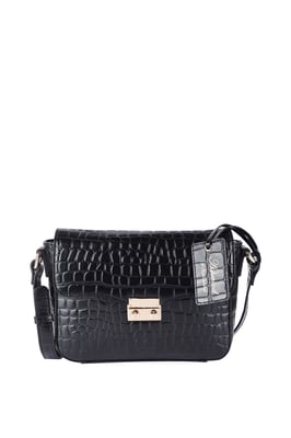 'Elegance' Croc Embossed Leather Cross Body Bag
