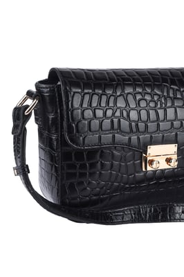 'Elegance' Croc Embossed Leather Cross Body Bag
