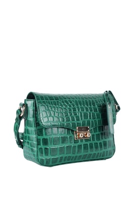 'Elegance' Croc Embossed Leather Cross Body Bag