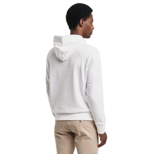 Gant Mens Archive Shield broderad Regular Hoodie (Vit)